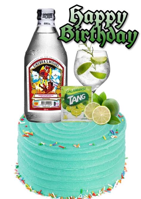 GIN CAKE topper set .